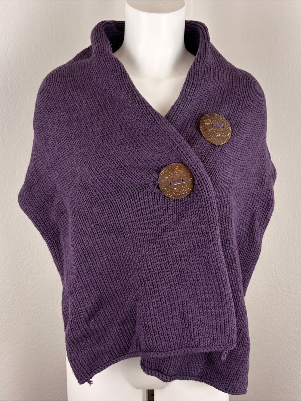 Pure Accessories Plum Purple Hand-Knit Chunky Scarf